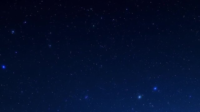 Constellation and Milky Way stars on a dark countryside skies. Time-lapse video.