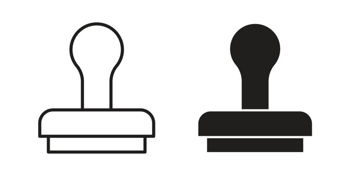 Stamp icon vector design set. Icon Symbol Black Outline and Solid