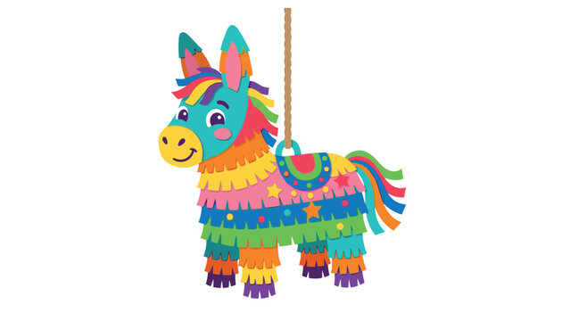 Colorful pi&ntilde;ata in the shape of a donkey.