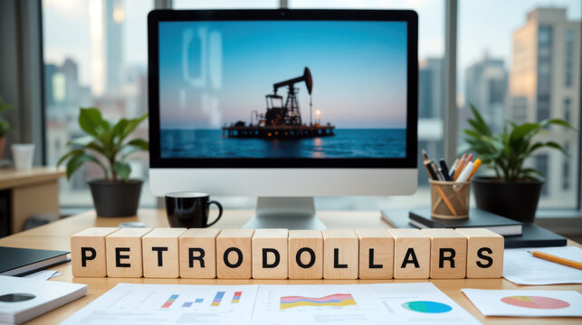 Petrodollars system explaining how oil priced in USD controls global energy trade and national revenue flows as crude exports influence currency demand and economic dependence