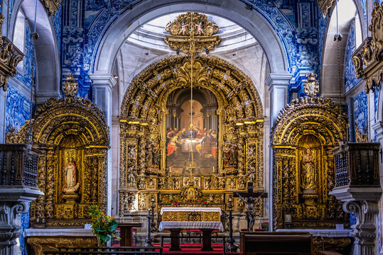 Altar of Misericordia Church in Old Town of Viana do Castelo, Portugal