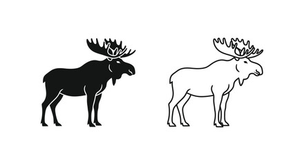 Fototapeta premium Moose Species Comparison Guide Identification Vector