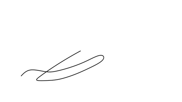 Animated self drawing of continuous line draw of  Chef's Knife.  Full length one line animation. 4K	