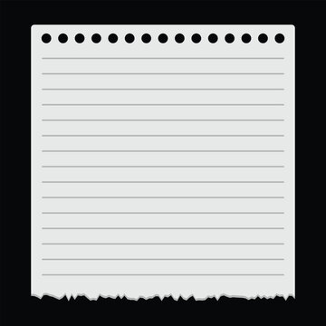 Isolated loose leaf paper sheet with line for note taking in office and school supply