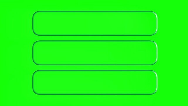 Glass transparent notification pop up message social media UI on green screen background