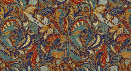 Vibrant colorful ornamental design pattern. © denisjack