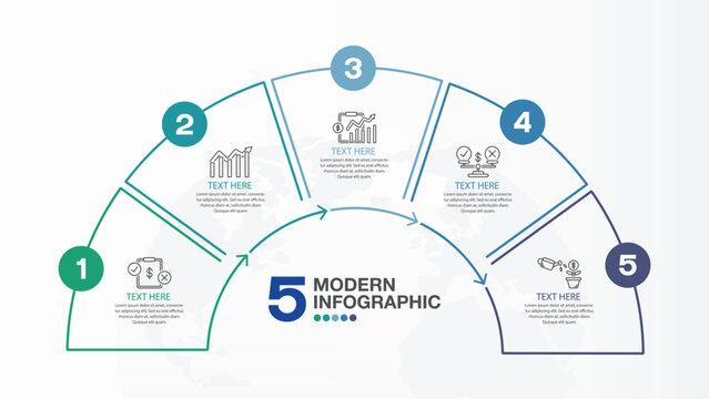 5 Step Business Workflow Infographic Design