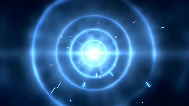 Cool Blue Arcane Flash Effect with Glowing Energy Pulse and Expanding Rings