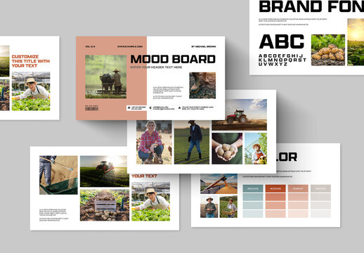 Creative Agriculture Mood Board with Natural Color Palette