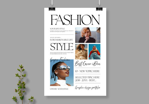 Creative Magazine Cover Layout for Fashion and Lifestyle