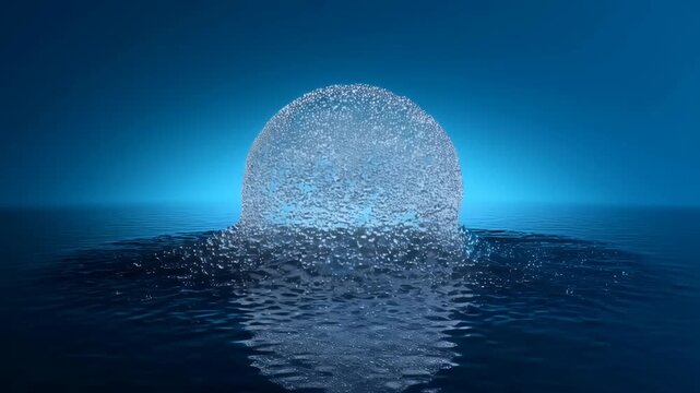 Water ocean surface with blue gradient light reflection ripples featuring sea, waves, calm with serene and peaceful elements for tranquil, soothing