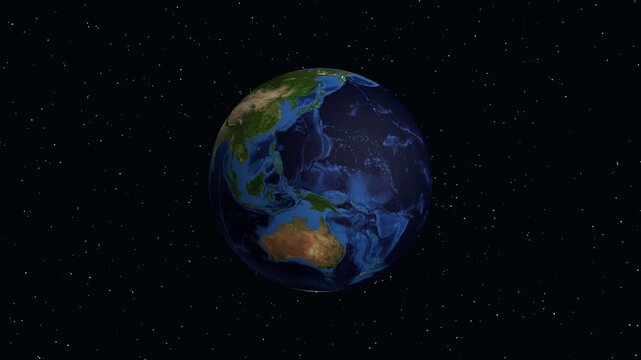 Digital Animation Zooming into Yuma Arizona on Planet Earth Globe