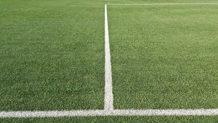 Obraz premium Soccer Penalty Box Boundary Lines on Grass Field