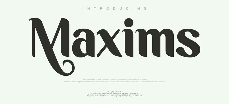 Introducing Maxims Font Typeface Logo Design