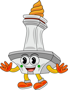 Monas Mascot Cartoon Vector Illustration