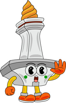 Monas Mascot Cartoon Vector Illustration