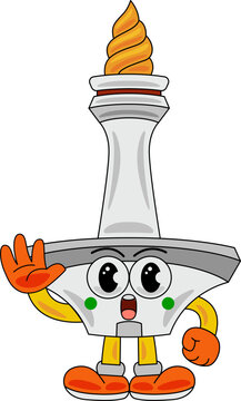 Monas Mascot Cartoon Vector Illustration