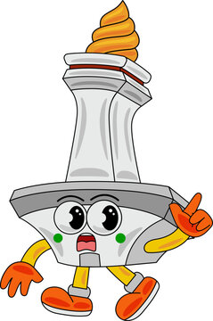 Monas Mascot Cartoon Vector Illustration