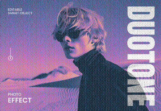 Duotone Photo Effect Mockup
