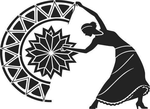Flamenco Dancer Silhouette Icon &ndash; Traditional Spanish Dance Culture Symbol