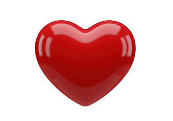 Fototapeta premium 3d render of a glossy red heart isolated on transparent background