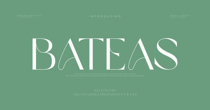 Modern Typography with Bateas Logo on Green Background