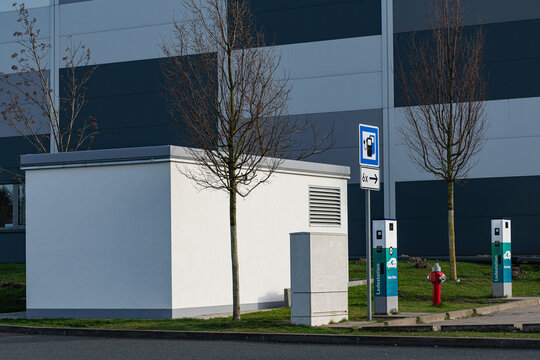 Charging station and utility box in urban area