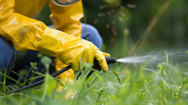 Professional pest control expert treating vibrant lawn for effective pest management solutions