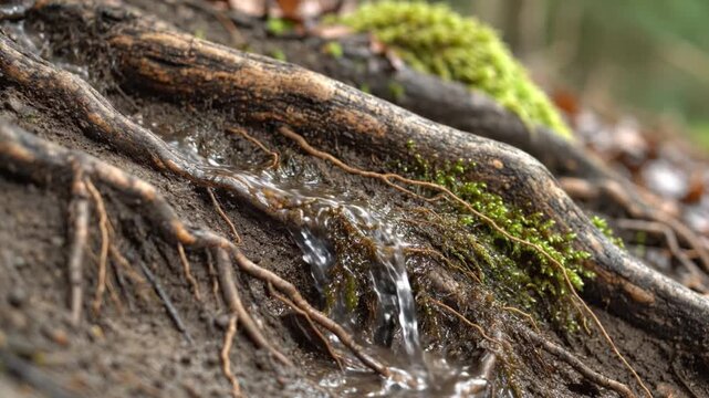 World Environment Day tree roots holding wet soil ecosystem resilience concept