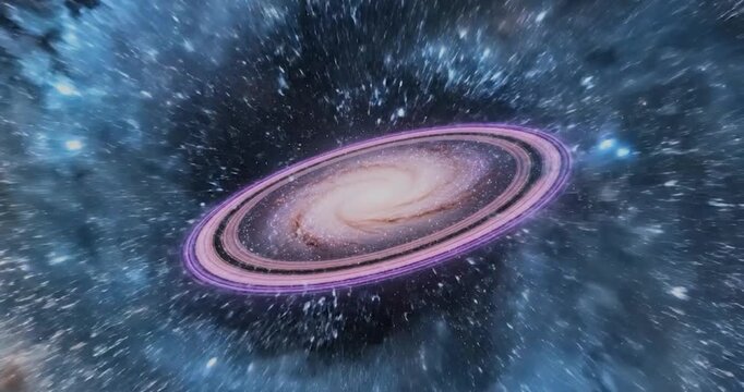 Galaxy Collision Cosmic Event Space Universe.