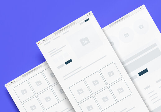 Website Landing Page Wireframe UI Template Layout Set