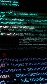 Vertical video: Binary spark starting code layers shifting and stacking, showing central code