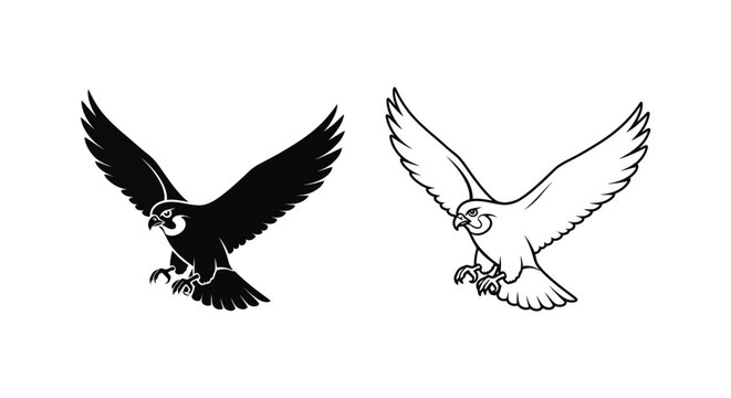 Eagle Symbols Powerful Black and White Flying Eagle Designs Vector