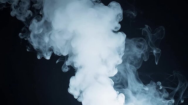 Advanced White smoke swirling against black background for Digital Transformation and Cyber Infrastructure