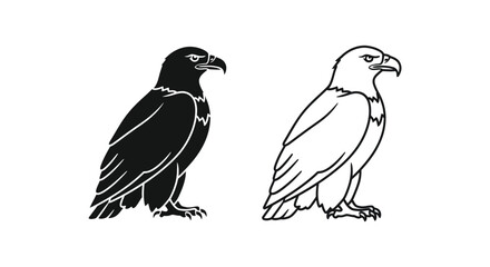 Fototapeta premium Eagles Vultures Bird of Prey Illustration Guide Vector
