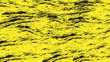 Black Distressed Grunge Texture on Bright Yellow Background © farheen