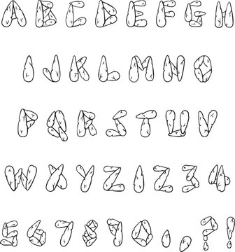 A Stonehenge Monolith Stone Cartoon Font Letters Text ABC 