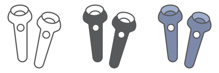 VR controller line icon, gaming and play, joystick sign, vector graphics, a linear pattern on a white background. © amin268