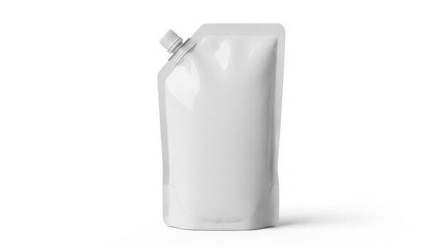Standing white pouch with spout