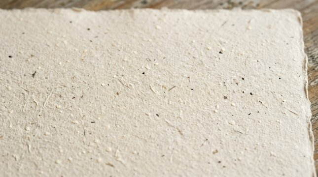 A beige ecru eggshell paper texture with cream speckles and vintage flecks, soft matte surface and an understated handcrafted background mood, ultra-realistic, no logos.