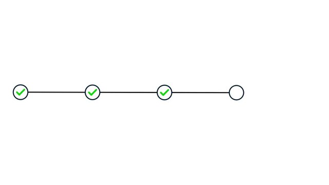 Animated Progress Timeline with Checkmarks for Business Process
