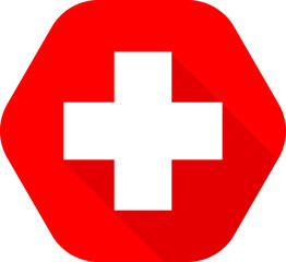 Obraz premium Red Cross Healthcare Symbol