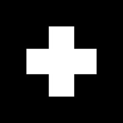 Obraz premium White Cross On Black Background