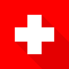 Obraz premium Swiss Flag With Shadow