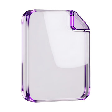 Glass Document File Icon PNG Transparent Style for UI App Design