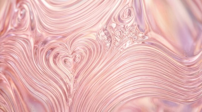 A soft pink fractal glass background with gentle ribbed texture and flowing pastel gradient, romantic tenderness and subtle Valentine-inspired elegance, ultra-realistic, no logos.