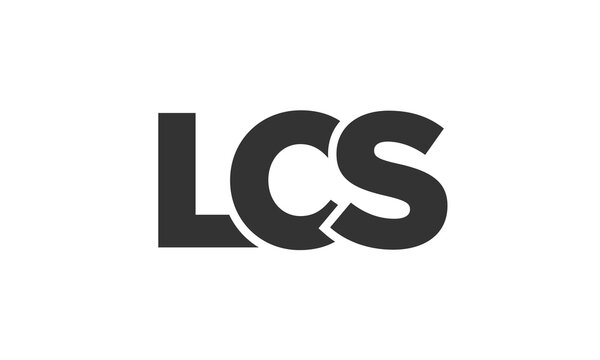 LCS logo design template with strong and modern bold text. Initial based vector logotype featuring simple and minimal typography. Trendy company identity.