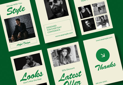 Minimal Fashion Promotion Social Media Post Template Style Layout Set
