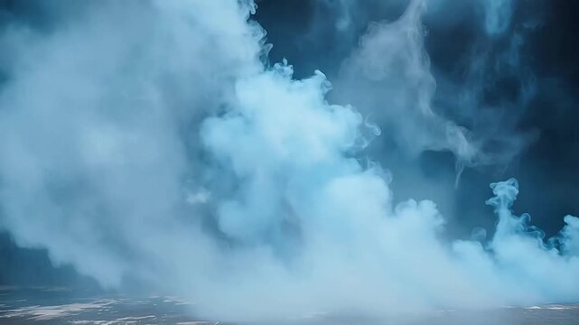 Advanced Billowing smoke against dark background for Digital Transformation and Cyber Infrastructure