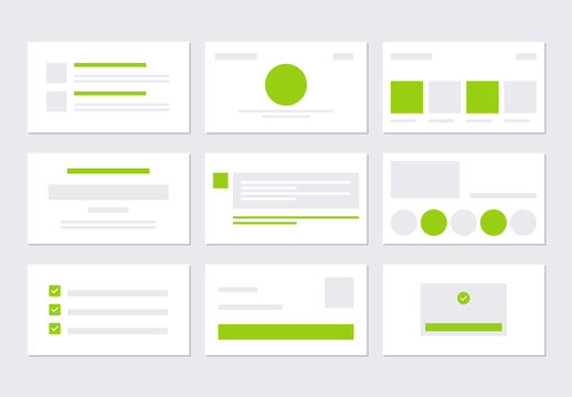 Modern Website Wireframe UI Kit Landing Page Layout Template Set